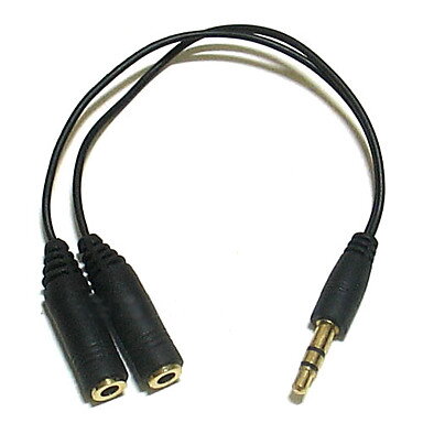 Audio kábel 3.5mm Jack samec na 2x 3.5mm samica + 2.5mm redukcie