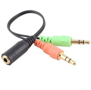 AV kábel 3.5mm Female to 2-3.5mm Male Audio