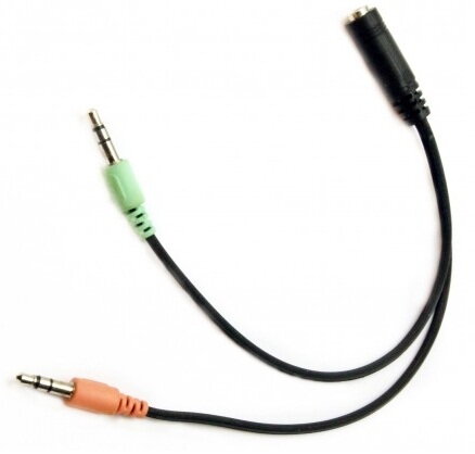 AV kábel 3.5mm Female to 2-3.5mm Male Audio