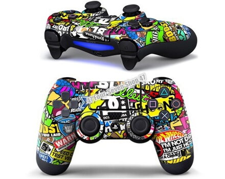 PS4 polep ovládača Sticker Bomb