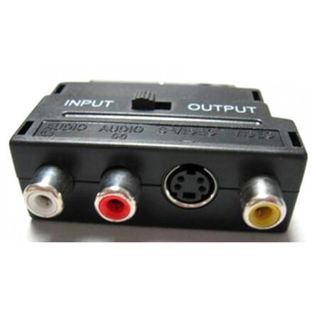 Redukcia Scart 21-Pin samec na S-Video +3- RCA samica