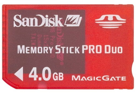 Memory stick pro duo 4 GB Sandisk RED