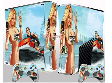 Xbox 360 Slim polep GTA 5 beach
