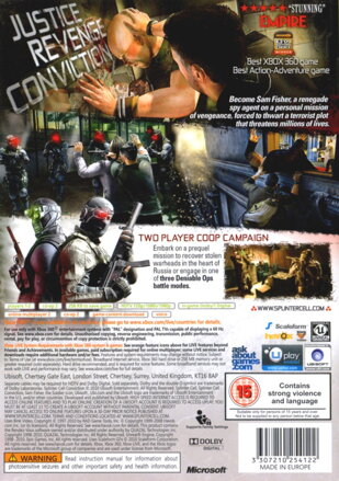 Tom Clancy 'Splinter Cell Conviction XBOX 360