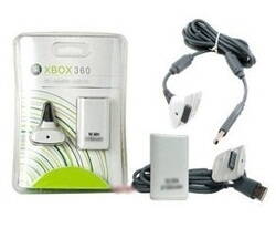 XBOX 360 Externá nabíjačka batérií + Batérie a nabíjací kábel biela