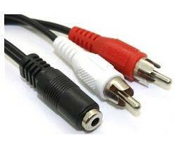 Audio kábel 3.5mm Jack samica na 2RCA samec dĺžka 30cm